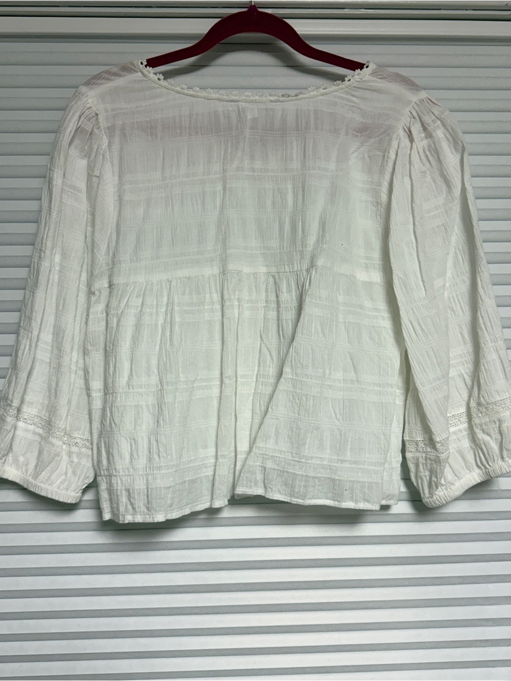 Steve Madden BB Dakota Cropped Peasant Blouse - Soft V-Neck - Picture 2 of 5